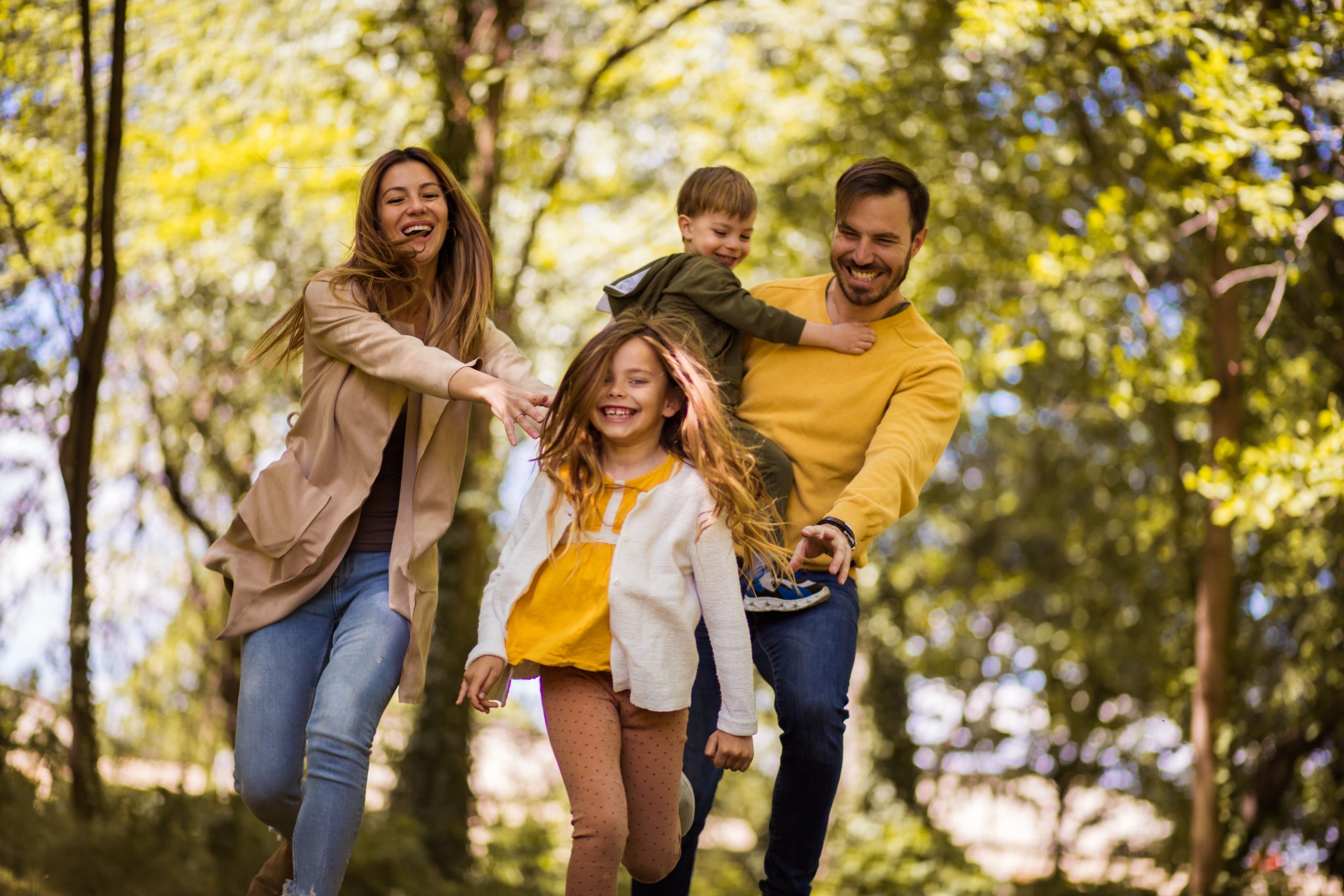 Happy family of all ages
